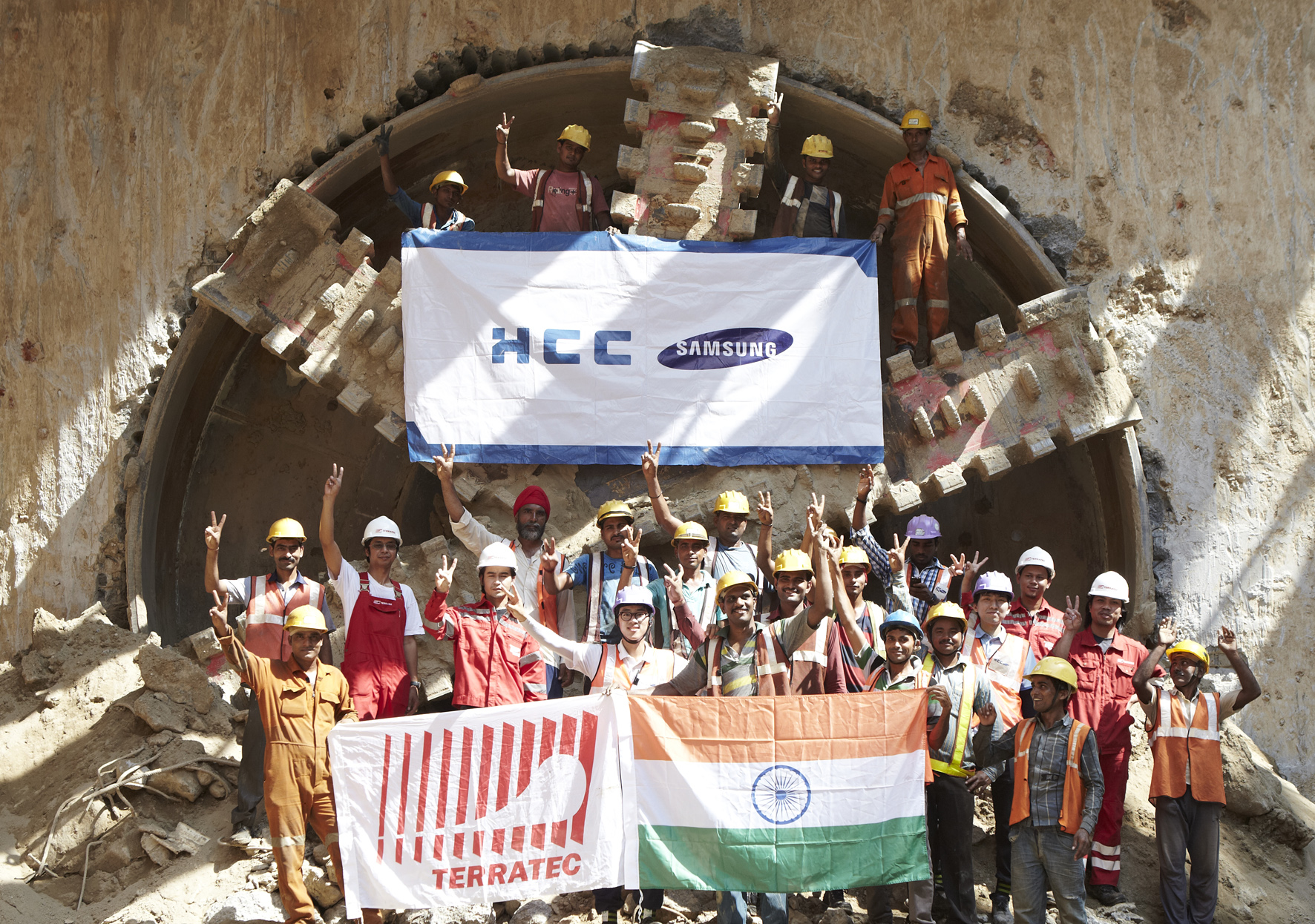 Joint venture's breakthrough ceremony of Tunnel Boring Machine in Delhi project