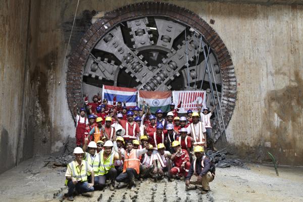 Engineers at India project site
